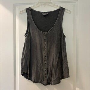 Target Universal Thread Gray Acid Washed Tank Top with Button Front